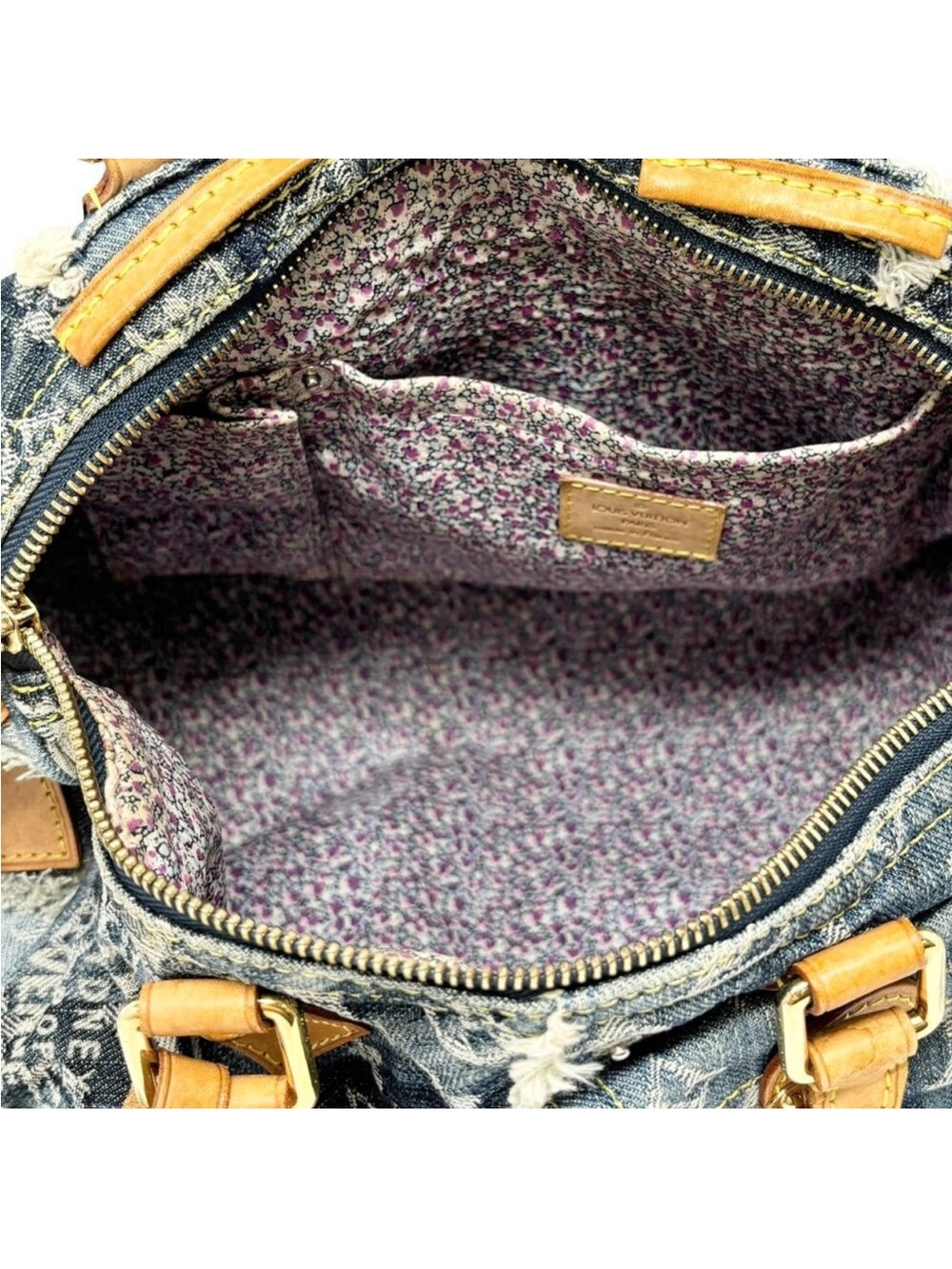 Louis Vuitton Monogram Denim Speedy 30 Blue Shoulder Bag - Picture 7 of 8